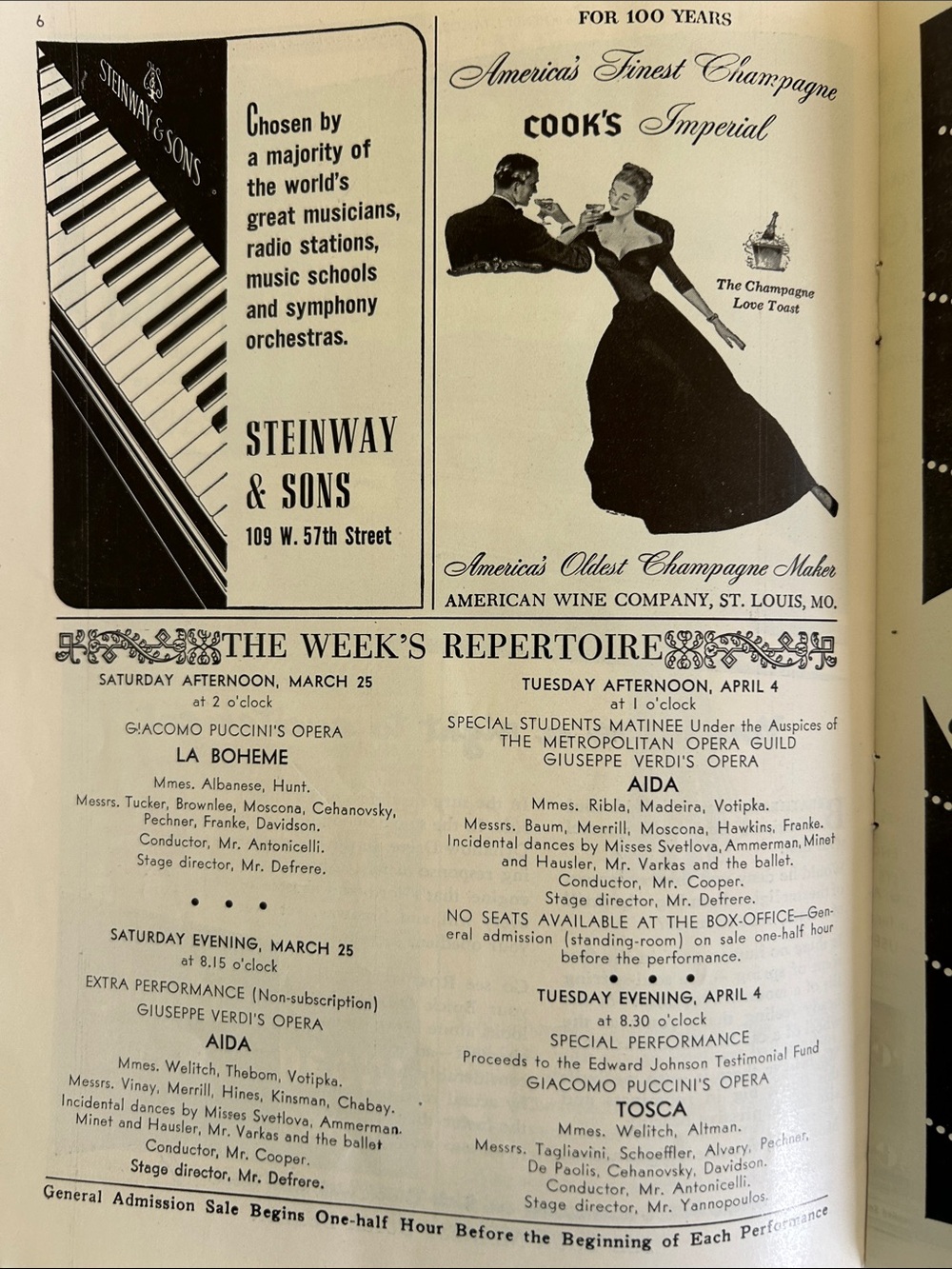Metropolitan Opera House Red Program booklet 1949. - Picture 4 of 7